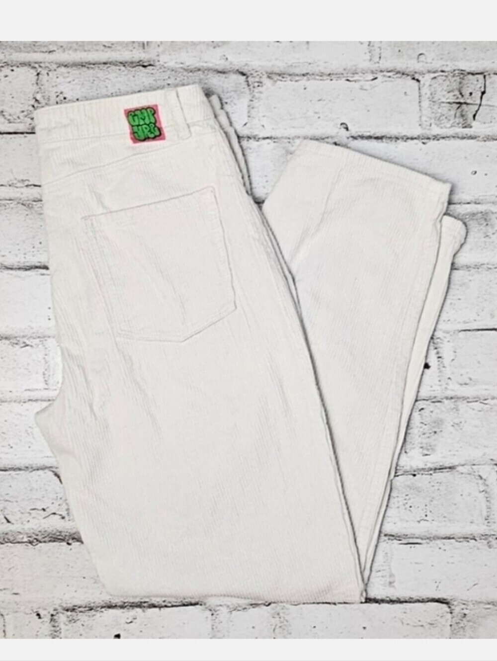 Empyre White Corduroy Pants Womens 8 High Rise Straight Leg Y2K